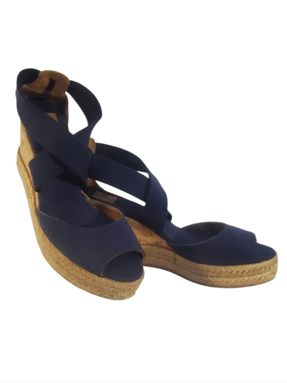 Tory Burch Blue Espadrille Platform Wedges Easy On Size 9